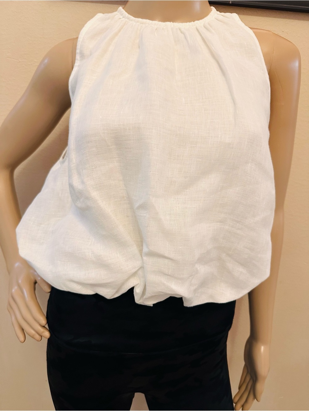 Anthropologie White Halter Bubble Hem Camisole - Picture 5 of 16